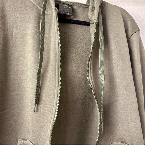 Olive Green NWT Hooded Zipper Jacket with Front Pockets - Picture 4 of 4